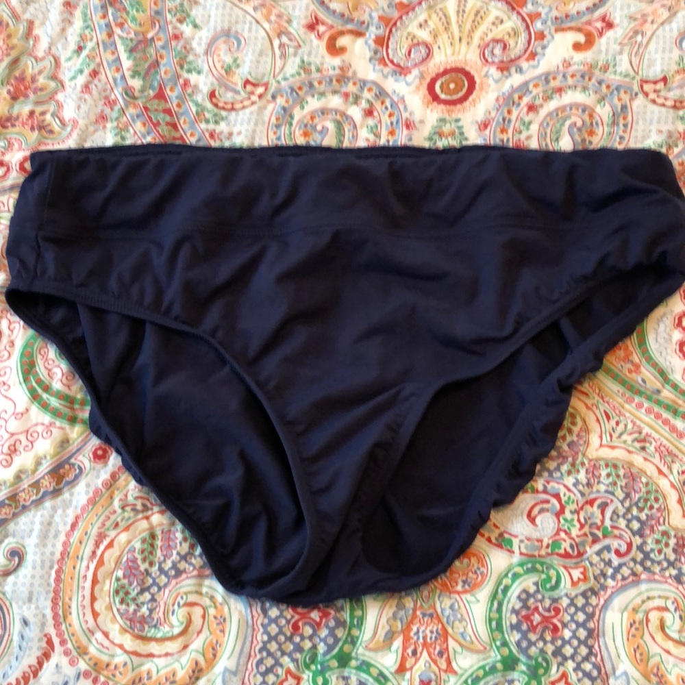 Land’s End size 16 navy bikini bottoms!